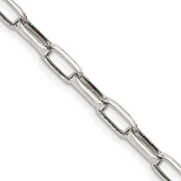 Kazi Luxury Sterling Silver 5mm Elongated Open Link Chain